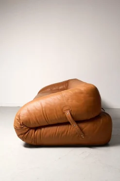 Anfibio Schlafsofa aus cognacfarbenem Leder von Alessandro Becchi, 1970er