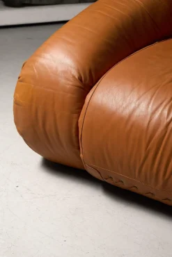Anfibio Schlafsofa aus cognacfarbenem Leder von Alessandro Becchi, 1970er