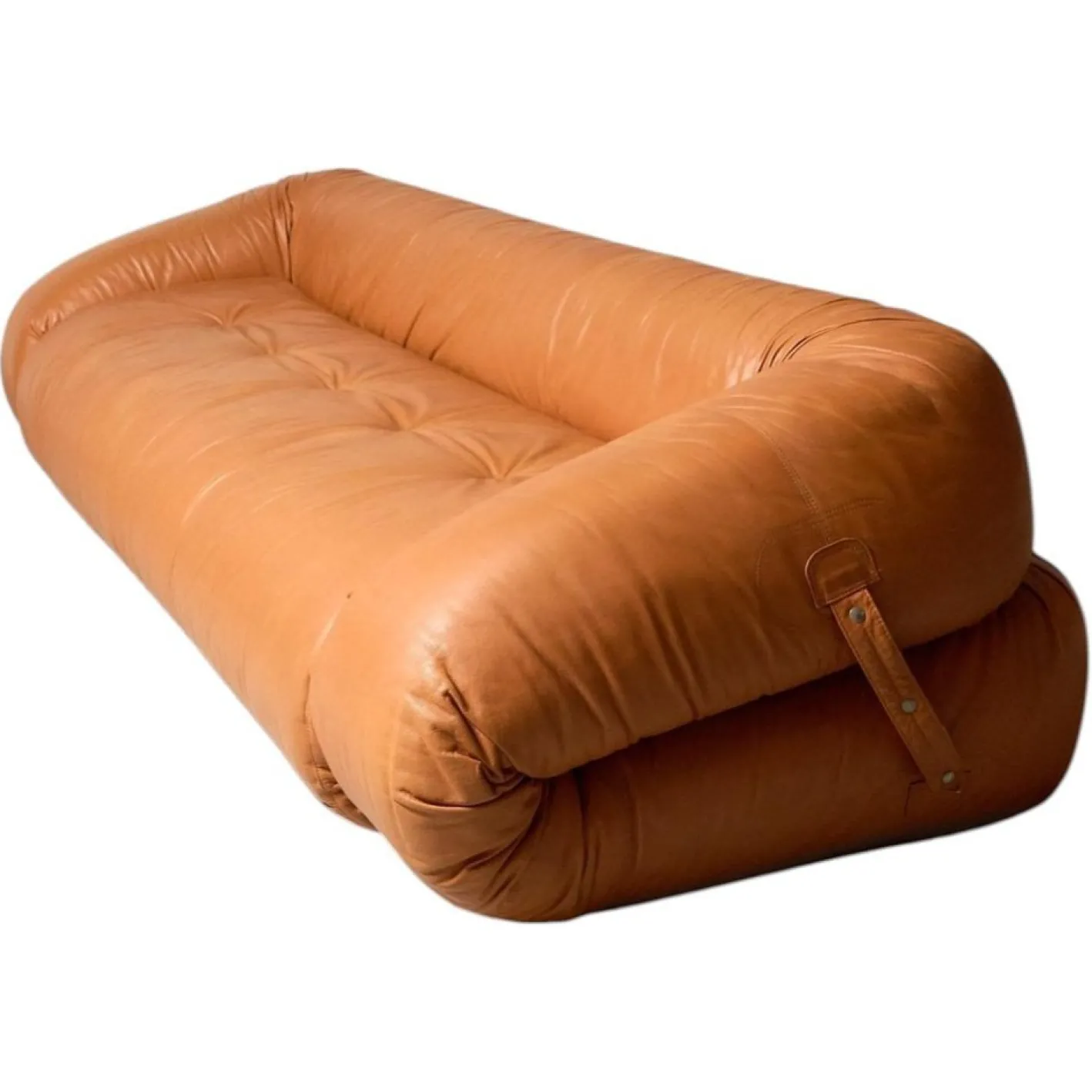 Anfibio Schlafsofa aus cognacfarbenem Leder von Alessandro Becchi, 1970er