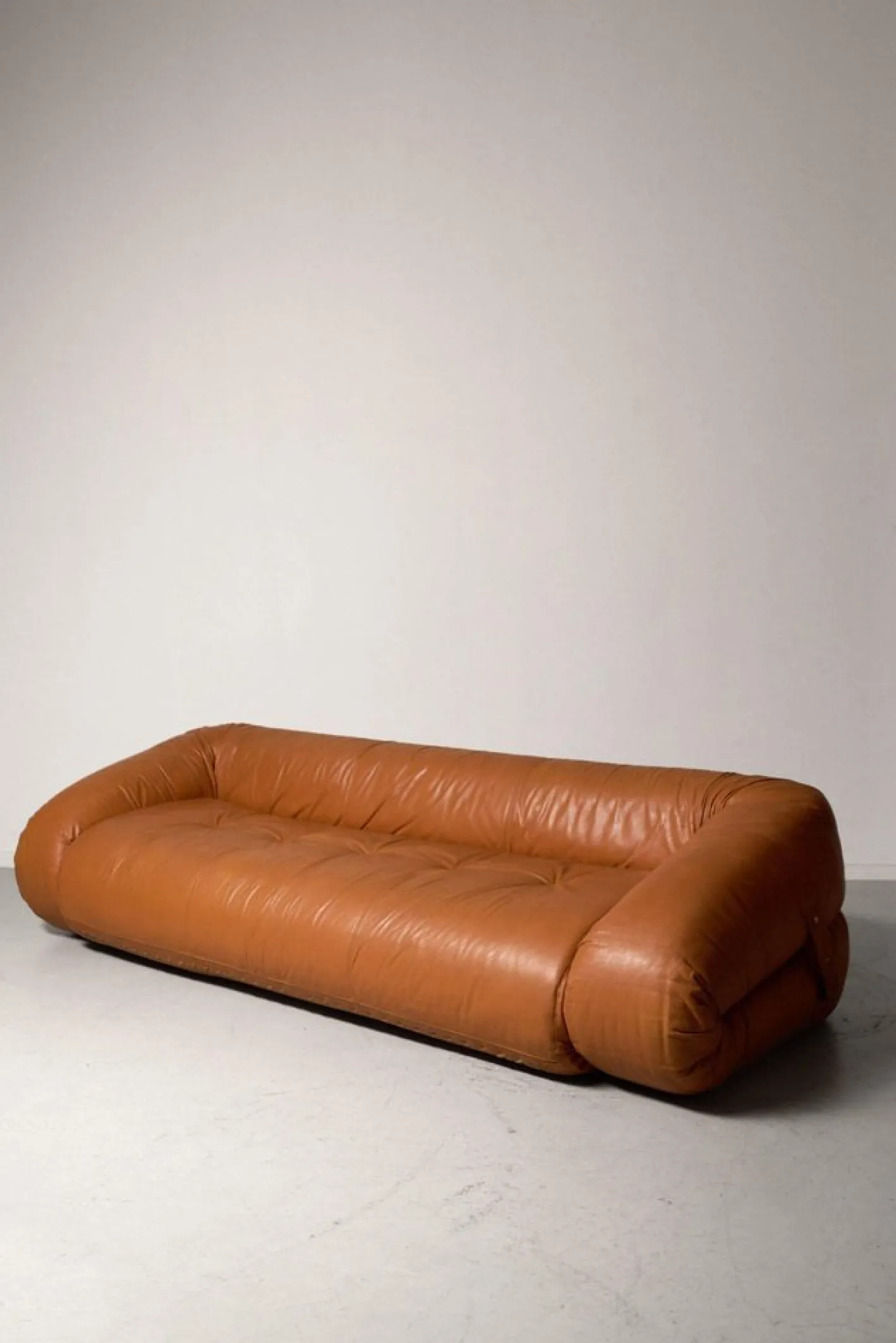 Anfibio Schlafsofa aus cognacfarbenem Leder von Alessandro Becchi, 1970er