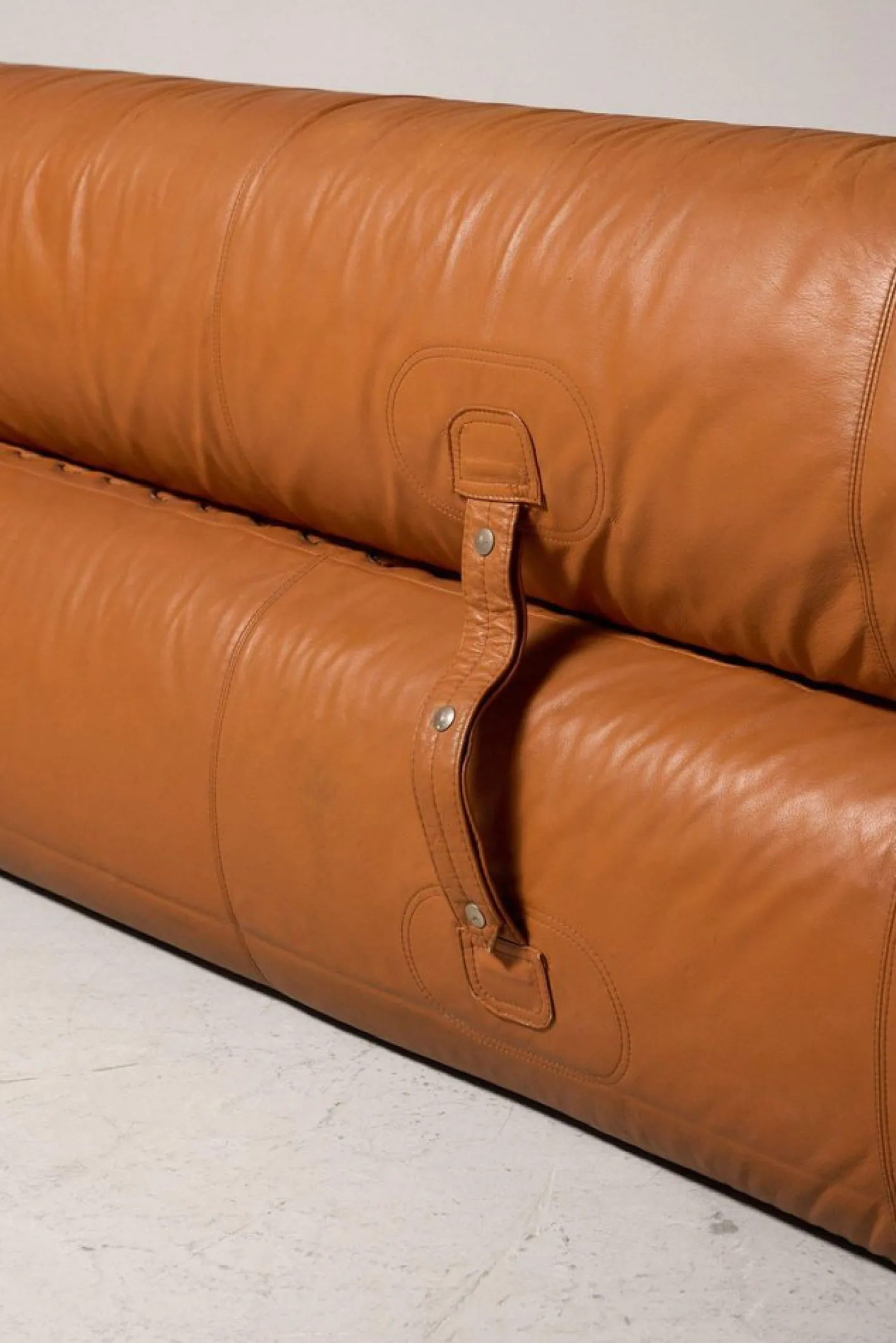 Anfibio Schlafsofa aus cognacfarbenem Leder von Alessandro Becchi, 1970er