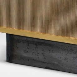 Anrichte aus Messing mit Fumé Glasplatte von Flair Firenze