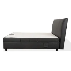 Anthrazitfarbenes Boxspringbett aus Kunstleder von Ruf