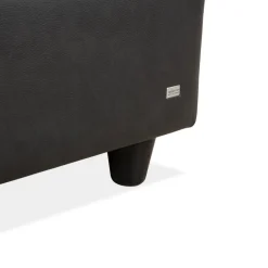 Anthrazitfarbenes Boxspringbett aus Kunstleder von Ruf