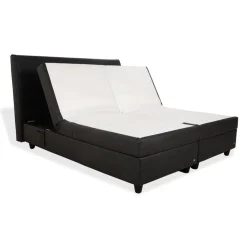 Anthrazitfarbenes Boxspringbett aus Kunstleder von Ruf
