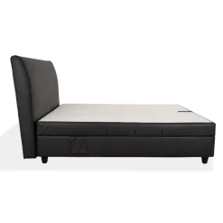 Anthrazitfarbenes Boxspringbett aus Kunstleder von Ruf