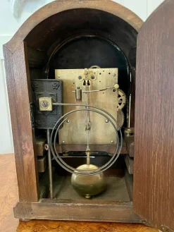 Antike achttägige edwardianische Kaminuhr aus Mahagoni