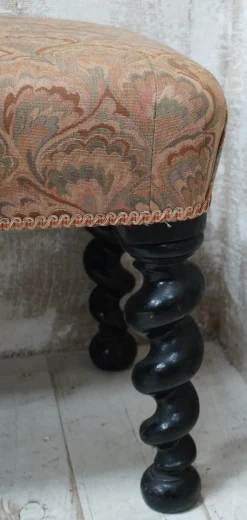 Antike Barley Twist Bank aus Eiche, 1880