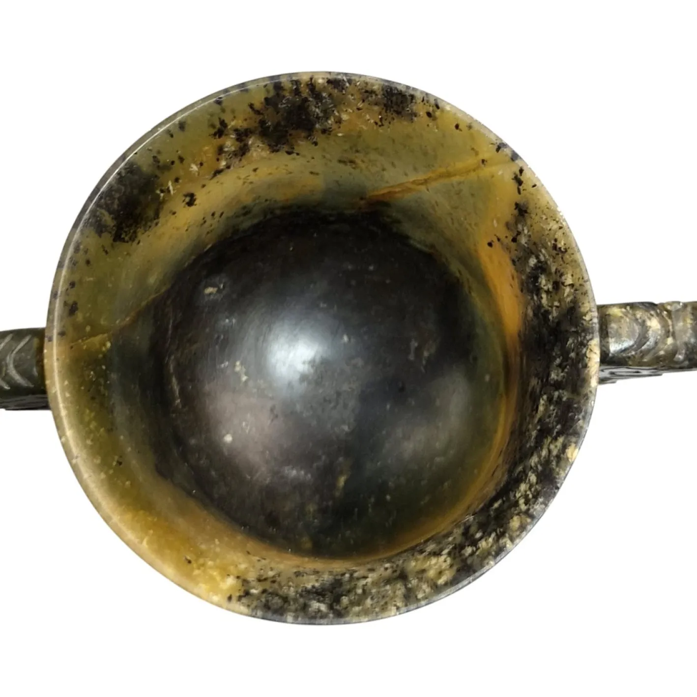 Antike chinesische Nephrit Tasse mit Taotie Griffen, 1890er