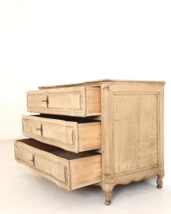 Antike deutsche barocke Kommode aus gebleichter Eiche, 1700er