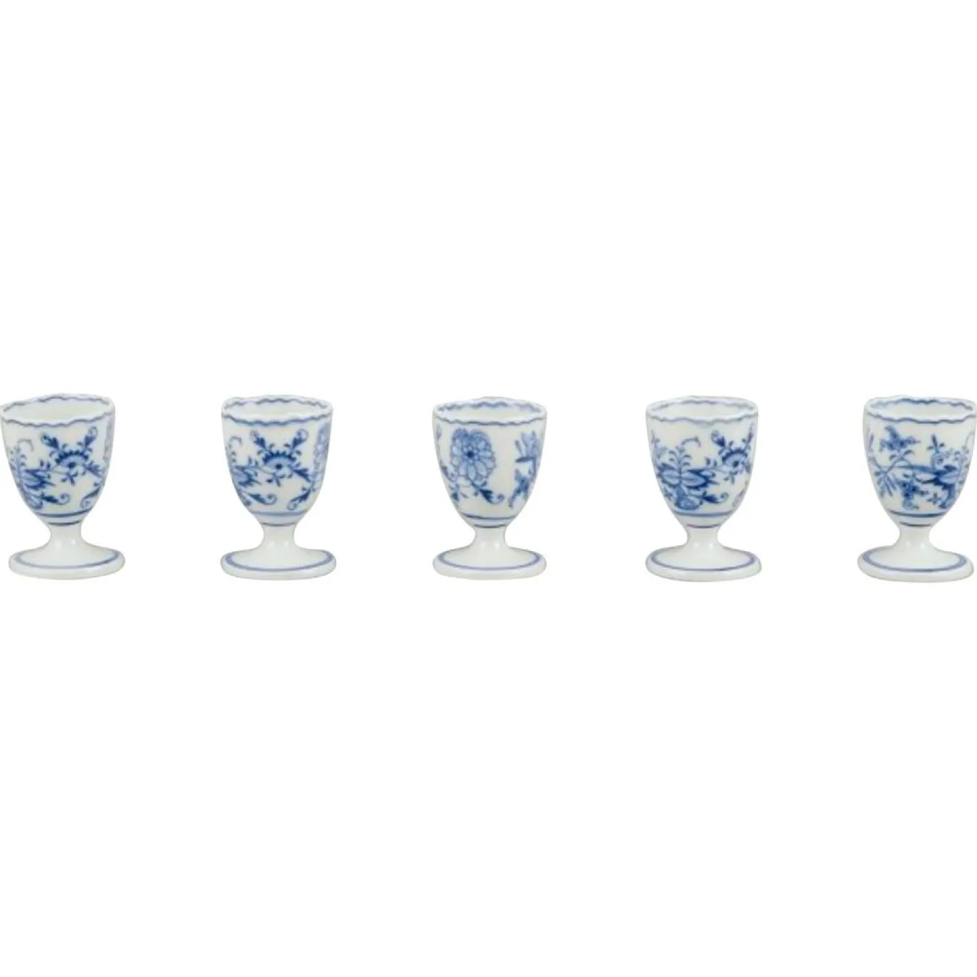 Antike deutsche Eierbecher von Meissen, 1890er, 5 Set