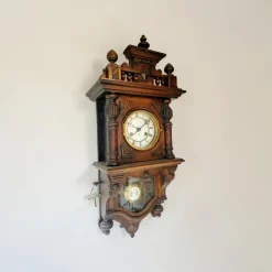 Antike deutsche Junghans Regulator Wanduhr mit Pendel, 1890