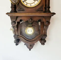 Antike deutsche Junghans Regulator Wanduhr mit Pendel, 1890