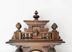 Antike deutsche Junghans Regulator Wanduhr mit Pendel, 1890