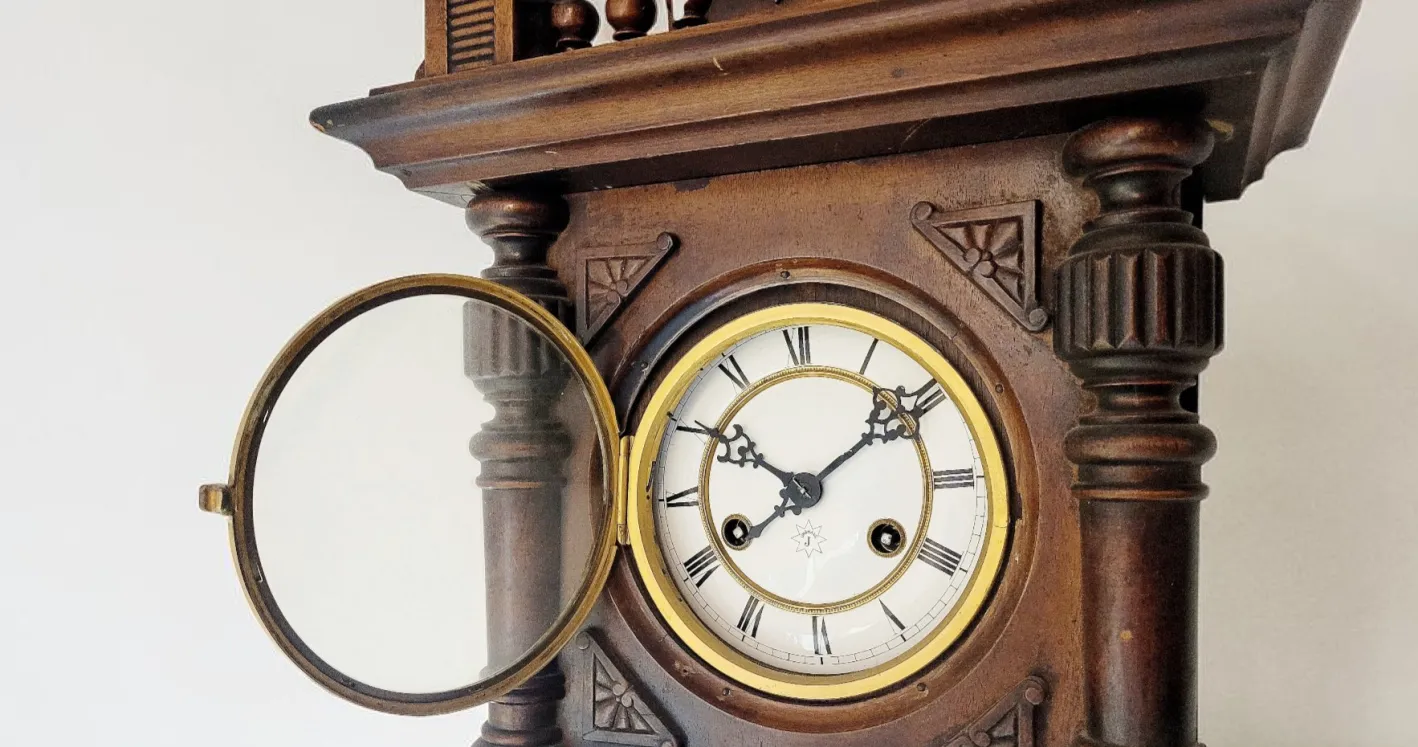 Antike deutsche Junghans Regulator Wanduhr mit Pendel, 1890