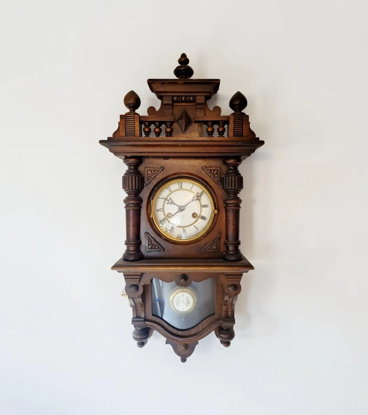 Antike deutsche Junghans Regulator Wanduhr mit Pendel, 1890