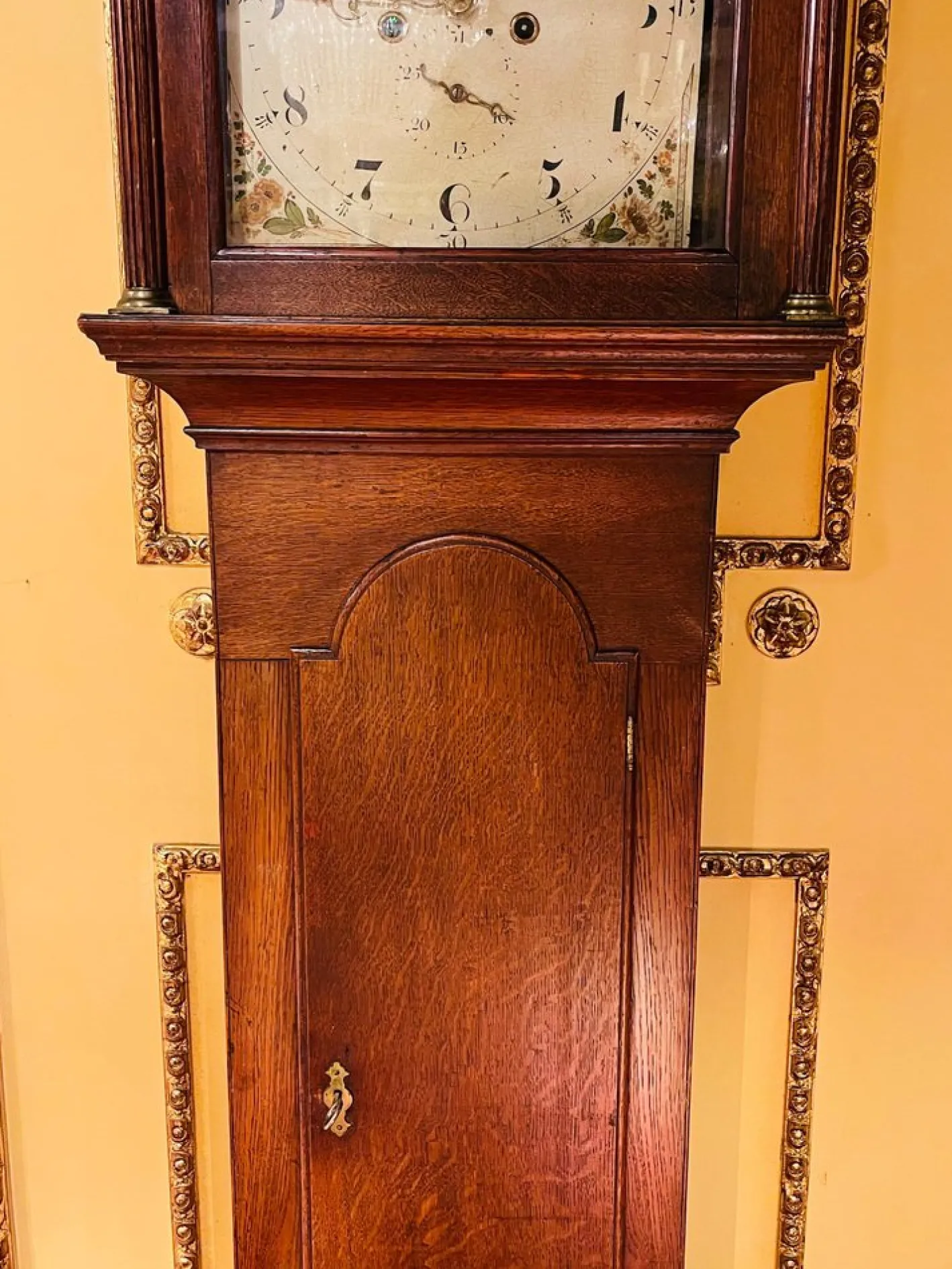 Antike englische Standuhr aus Eiche, 19. Jh