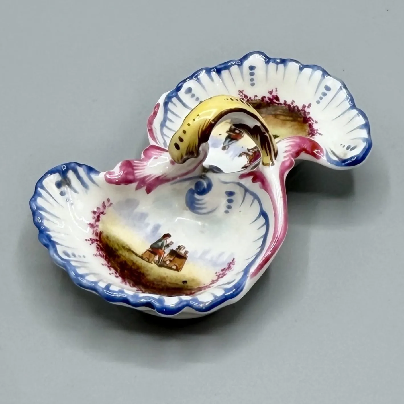Antike französische Doppel-Salzschale aus Porzellan von Charles Field Haviland für Gérard, Dufraisseix & Morel, 1890er
