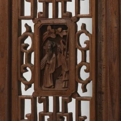 Antike geschnitzte Gitterfensterplatte
