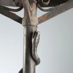 Antike italienische Torchère aus Schmiedeeisen mit gedrehter Schlange, 1800er