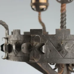 Antike italienische Torchère aus Schmiedeeisen mit gedrehter Schlange, 1800er