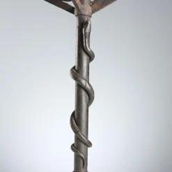 Antike italienische Torchère aus Schmiedeeisen mit gedrehter Schlange, 1800er