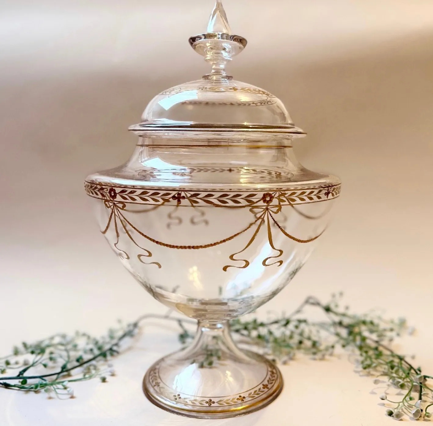 Antike Jugendstil Glasschale, 1890er