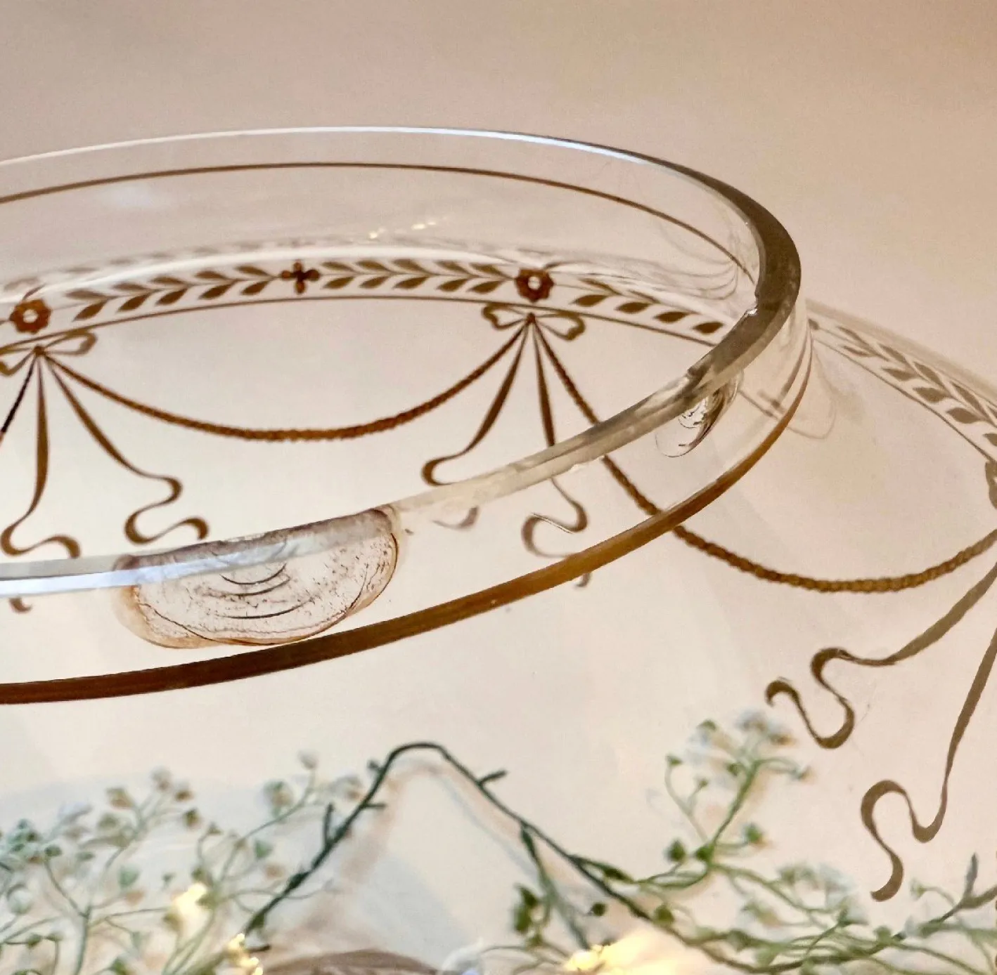 Antike Jugendstil Glasschale, 1890er