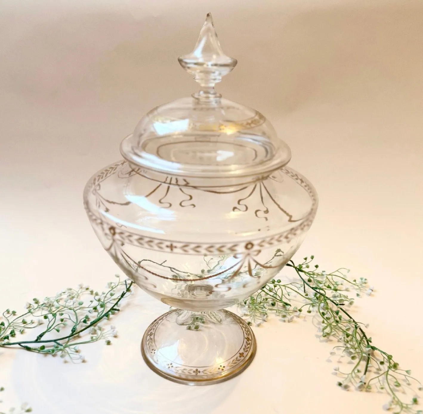 Antike Jugendstil Glasschale, 1890er
