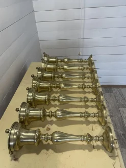 Antike Kerzenständer aus Messing, 1850, 7er Set