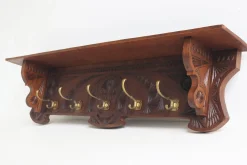 Antike niederländische Arts & Crafts Garderobe / Hutablage, 1920er