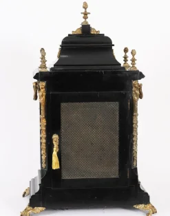 Antike Ormolu Montierte ebonisierte vergoldete Bronze Kaminuhr, C1860