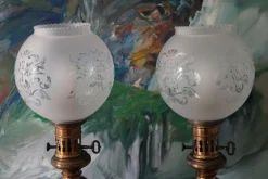 Antike Pariser Porzellan Tischlampen, 1885, 2er Set