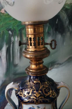 Antike Pariser Porzellan Tischlampen, 1885, 2er Set