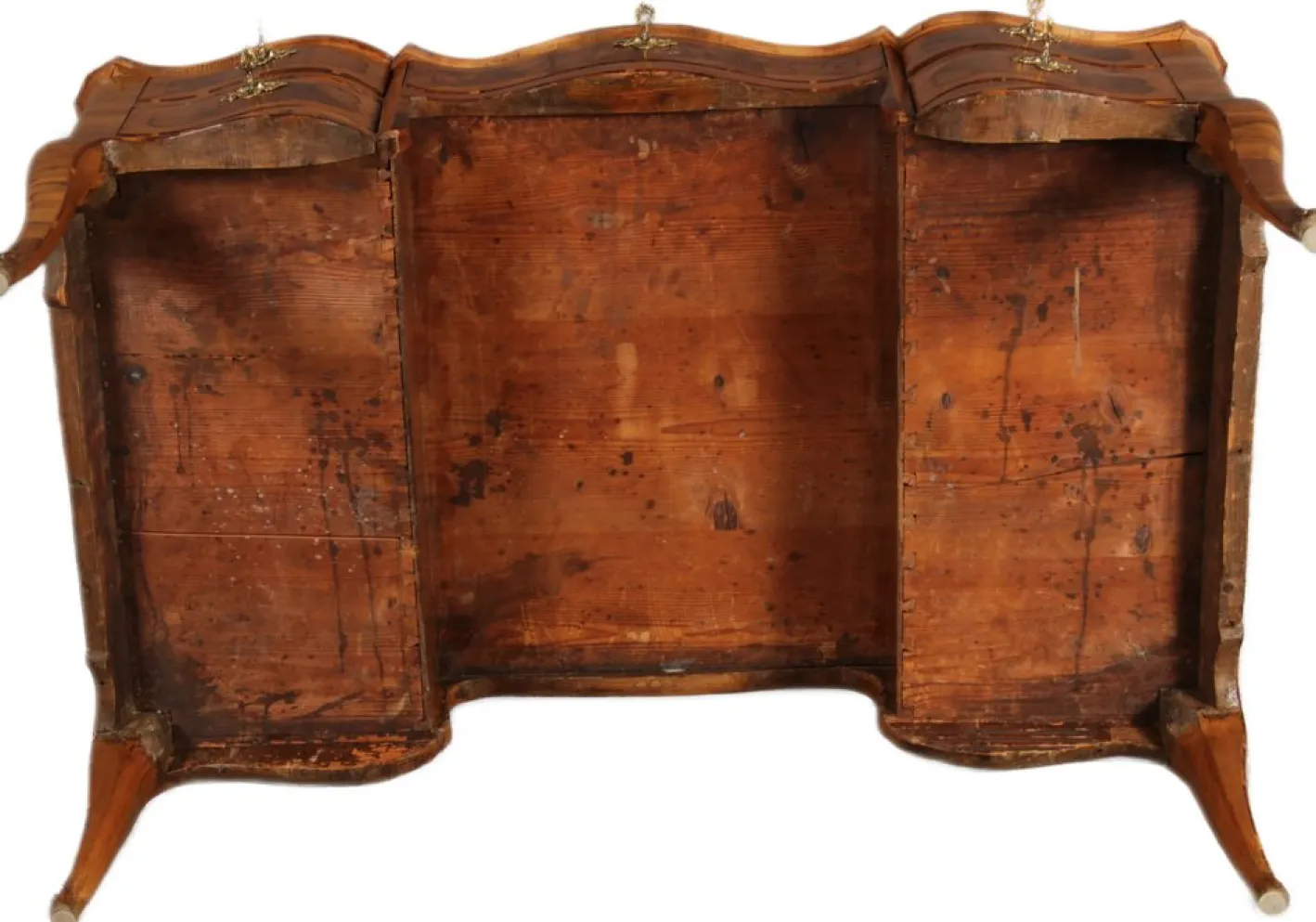 Antiker Barock Schreibtisch mit Nussholz Intarsie, 1780