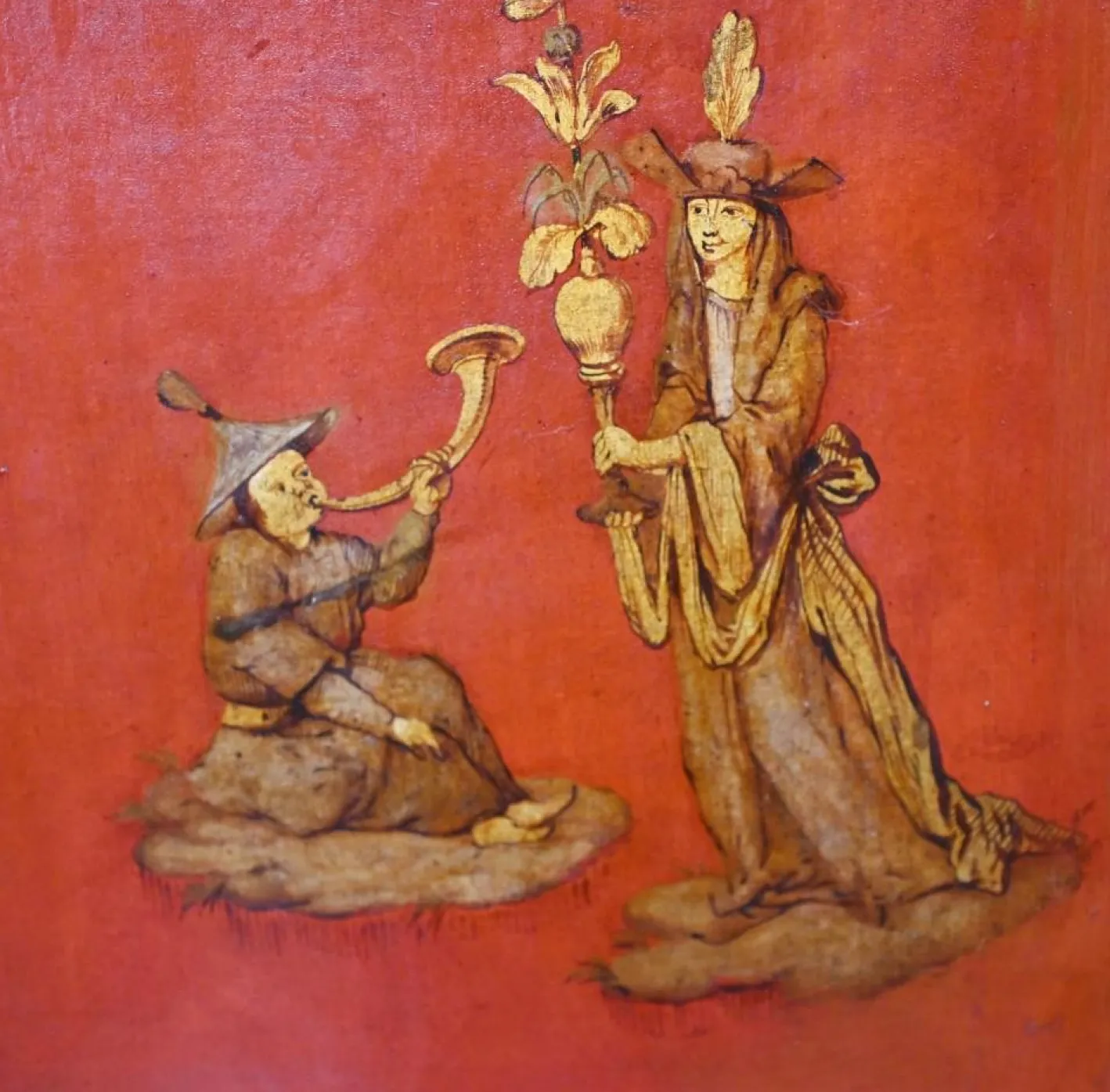 Antiker bemalter Chinoiserie Raumteiler, 1890er