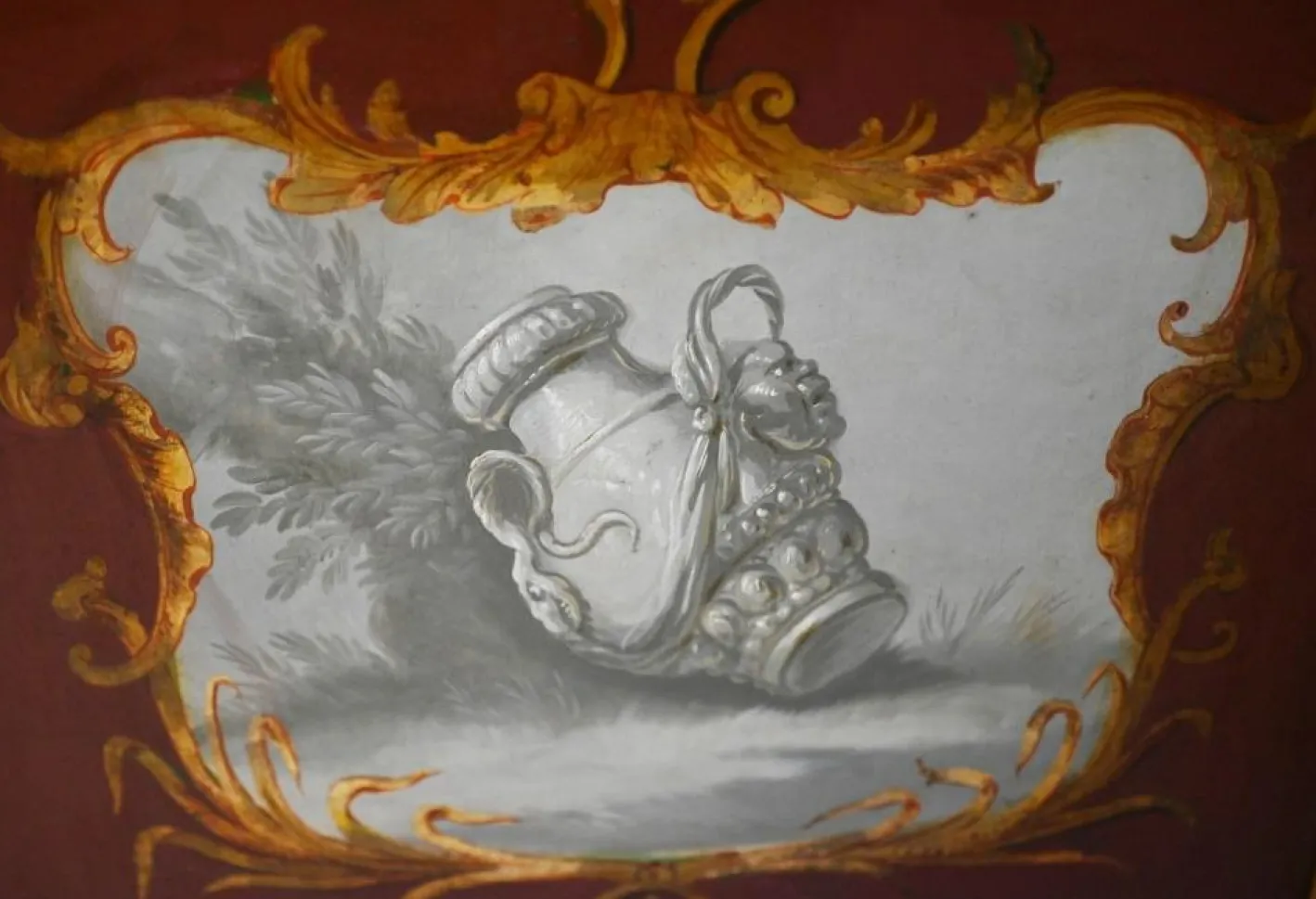 Antiker bemalter Chinoiserie Raumteiler, 1890er