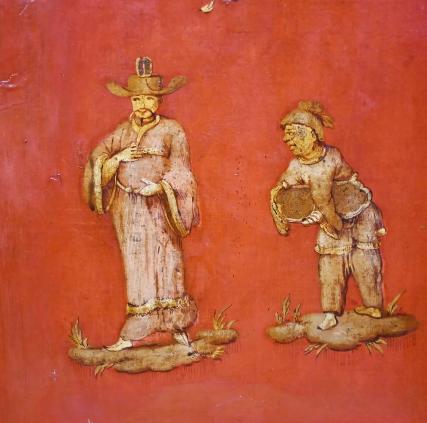 Antiker bemalter Chinoiserie Raumteiler, 1890er