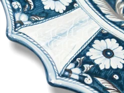 Antiker blauer Gänseblümchen Teller aus Ceriumoxid & Platin von Deblona