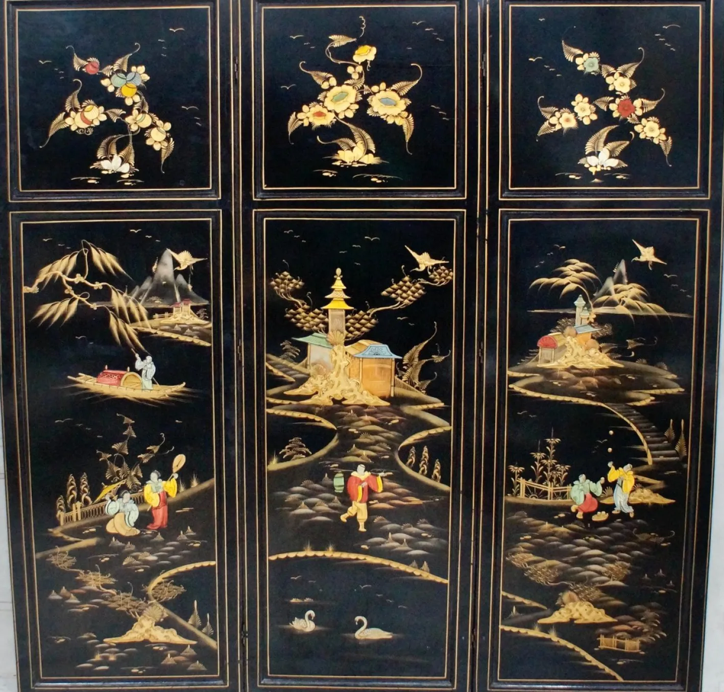 Antiker Chinoiserie Raumteiler, 1900er