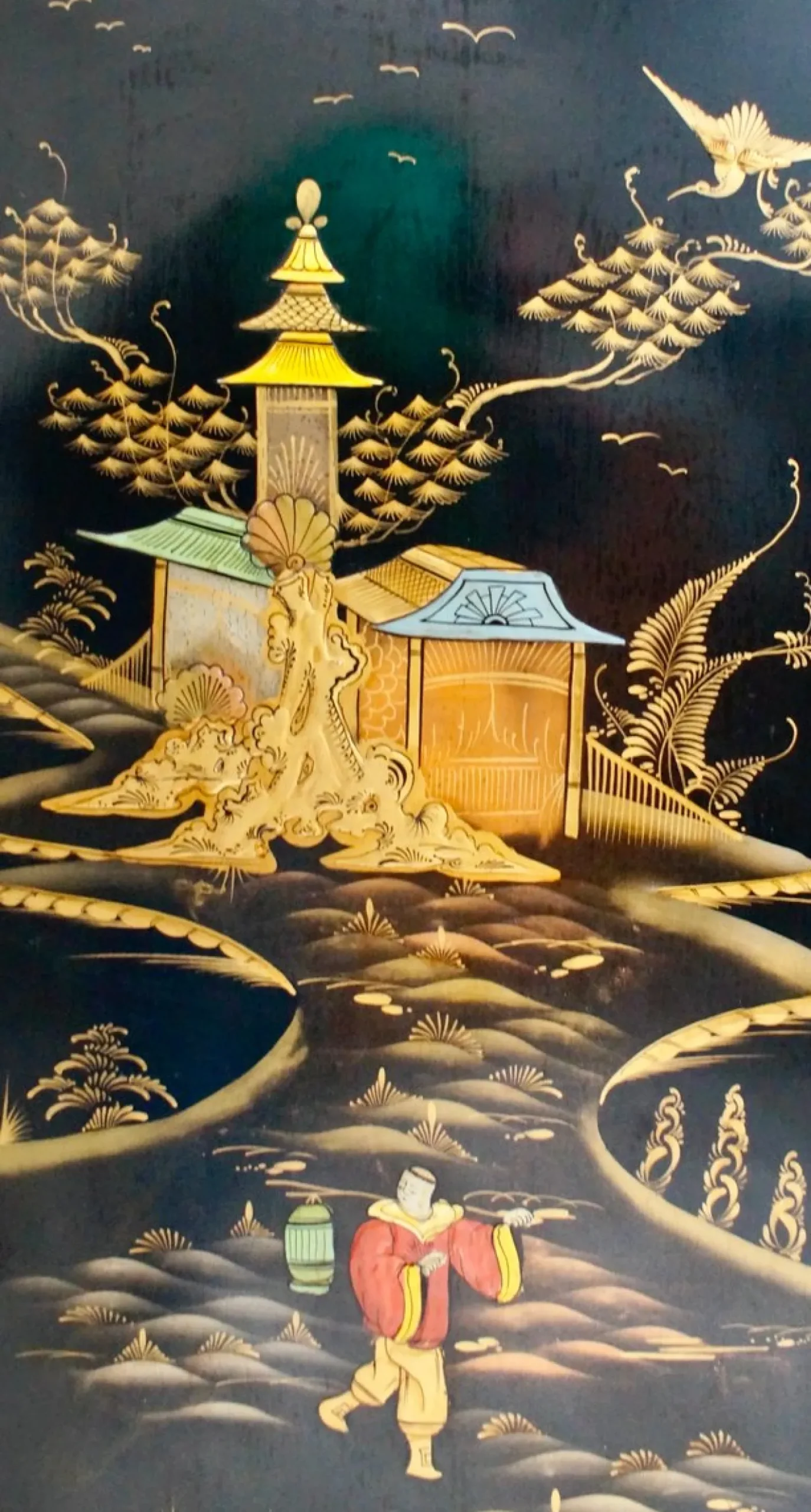 Antiker Chinoiserie Raumteiler, 1900er