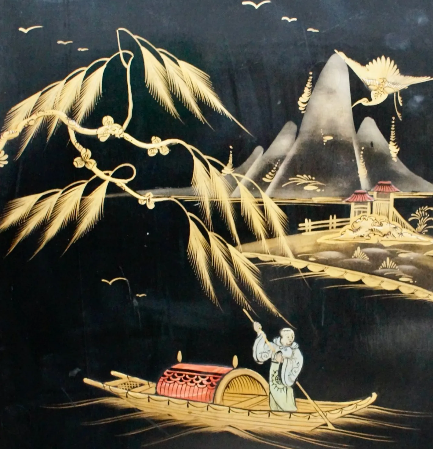Antiker Chinoiserie Raumteiler, 1900er