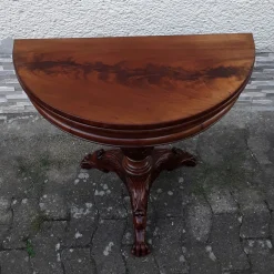Antiker deutscher Spieltisch aus Mahagoni, 1860