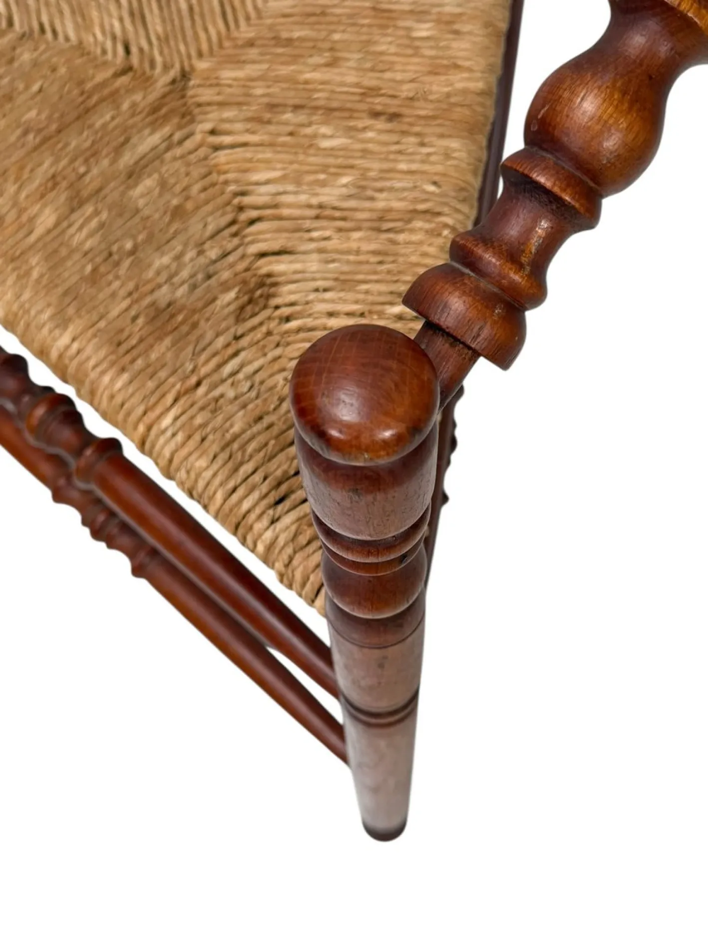 Antiker dreieckiger französischer Eckstuhl mit Gestell aus Buche, 1900er