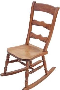 Antiker edwardianischer Schaukelstuhl aus Ulmenholz & Buche