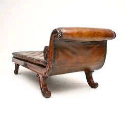 Antike Regency Chaiselongue aus Leder, 1810