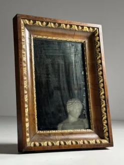 Antiker französischer Spiegel mit Rahmen aus Mahagoni, 1800er