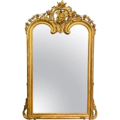Antiker französischer vergoldeter Louis XV Spiegel, 1820