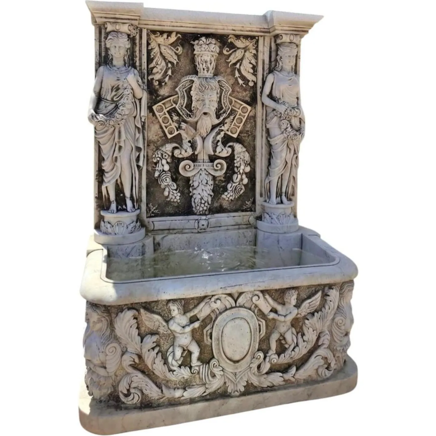 Antiker Gartenbrunnen aus Marmor, Spanien, 1870