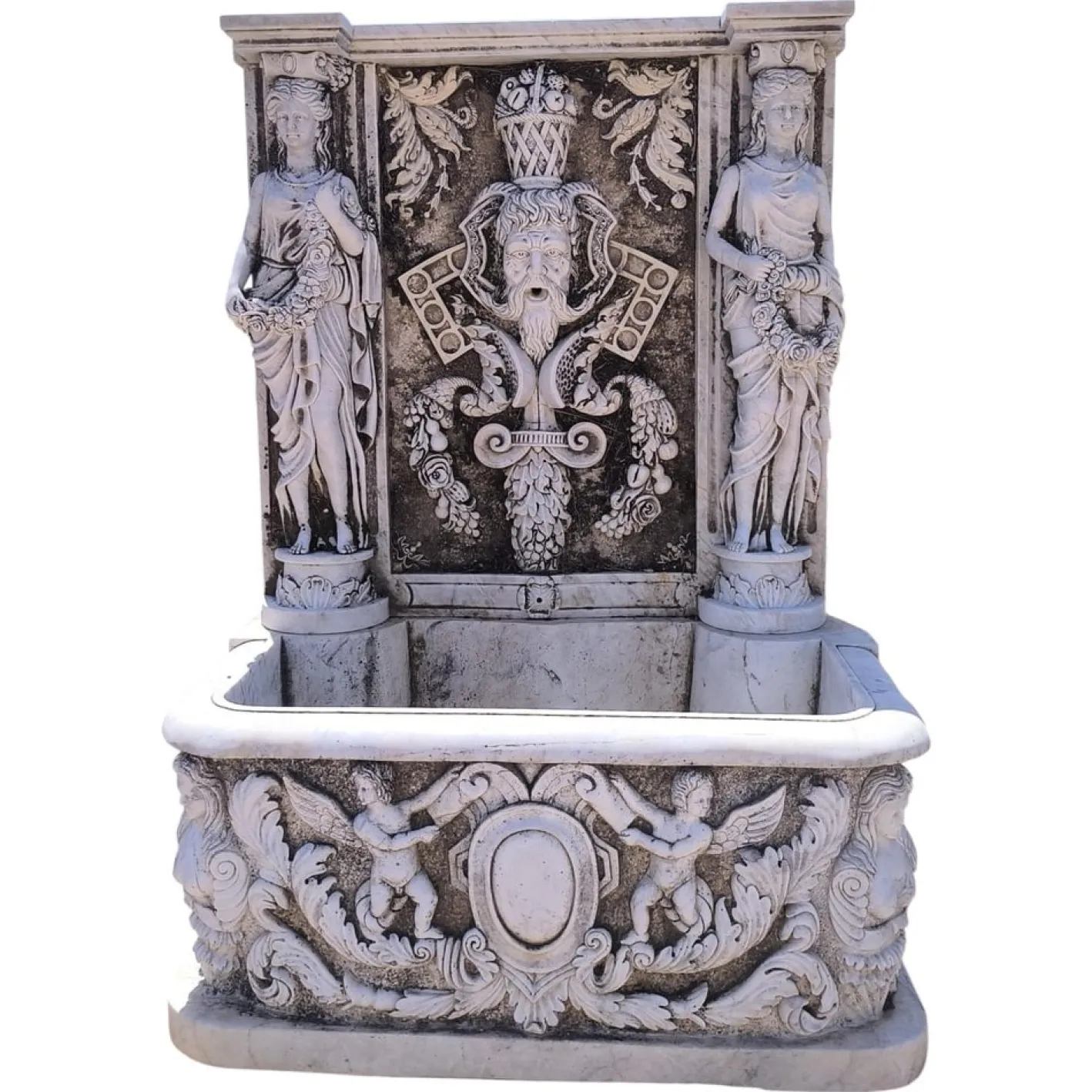 Antiker Gartenbrunnen aus Marmor, Spanien, 1870